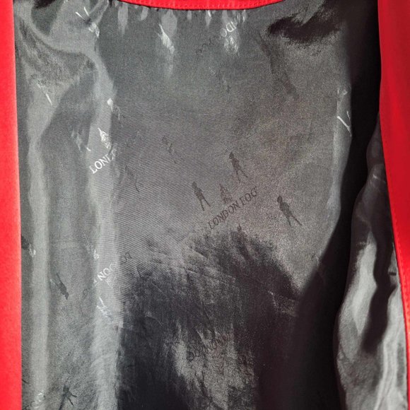 London Fog Lined Black Trench Coat Size Large - Picture 4 of 7